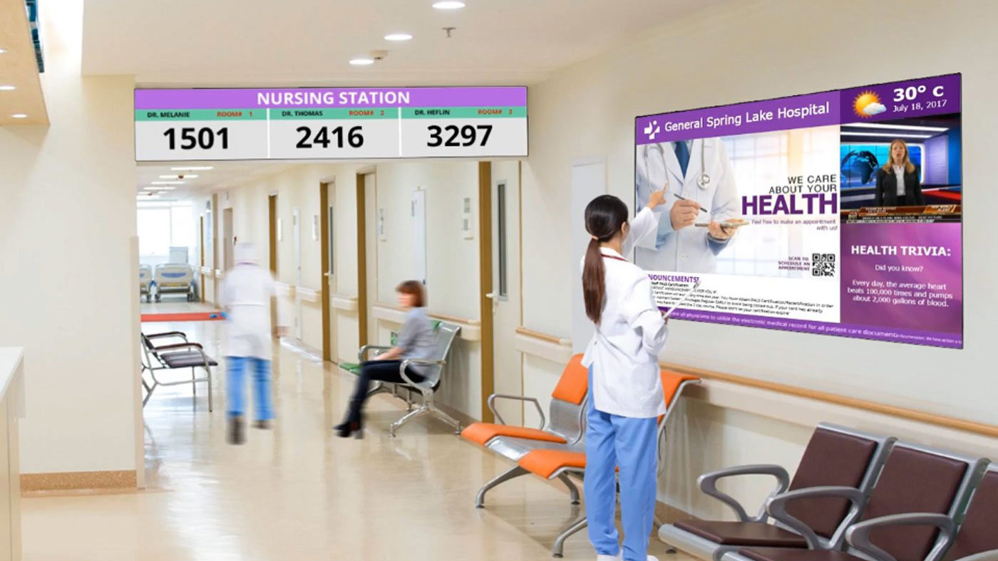 больница с цифровыми вывесками