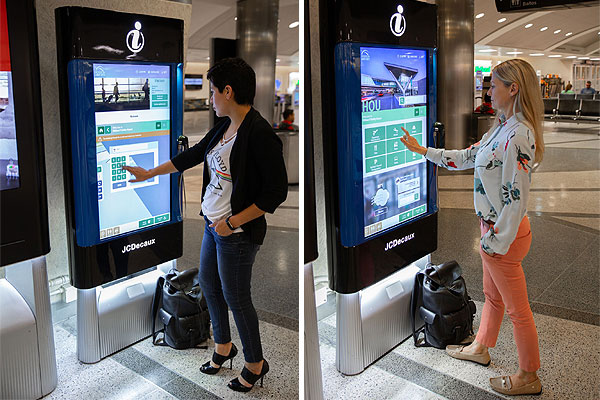 Interactive wayfinding kiosks for airports